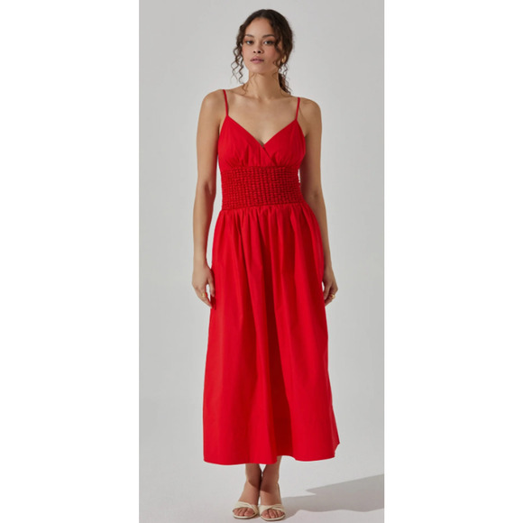ASTR The Label Popcorn Waist Midi Dress Size XS - Picture 1 of 10